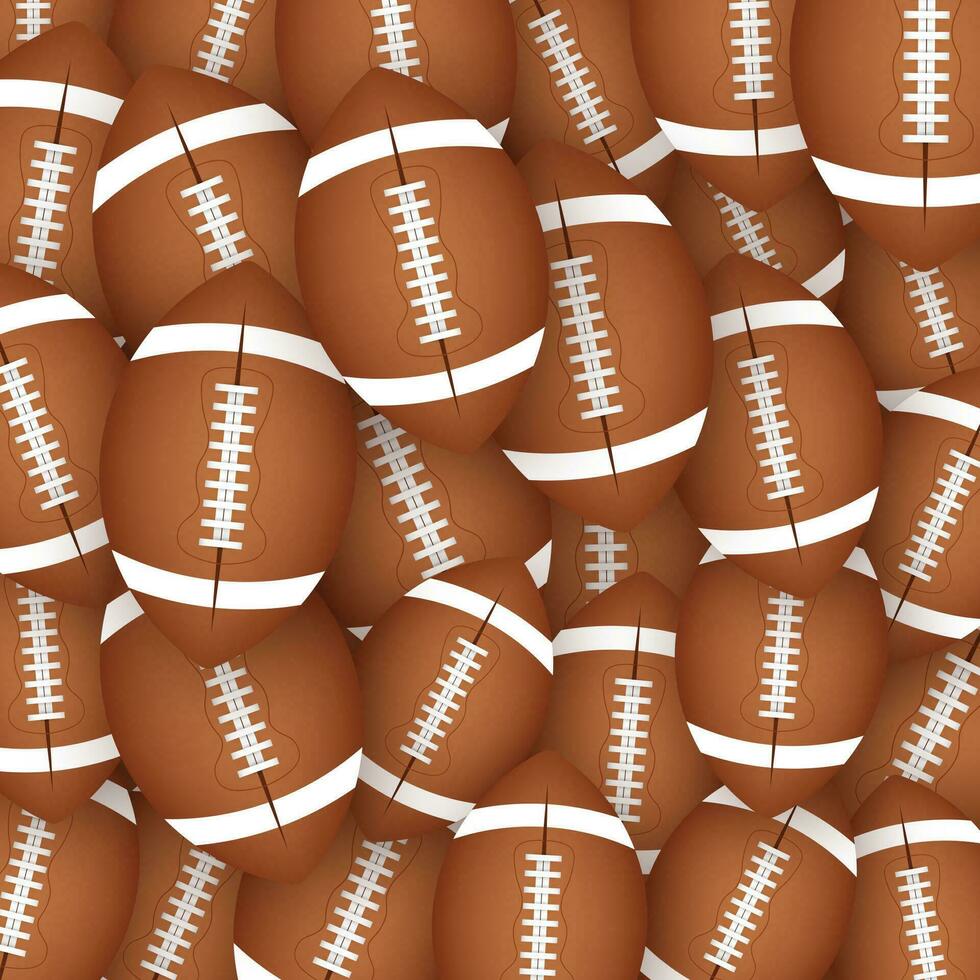American football ball pattern in sticker boom style. Vector stock illustration