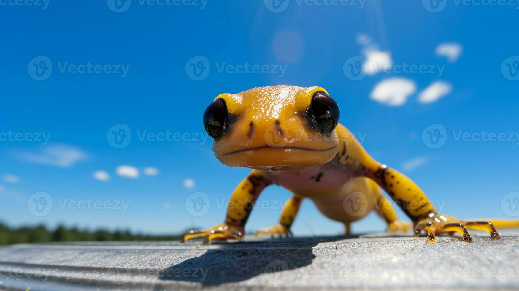 foto de un salamandra debajo azul cielo. generativo ai