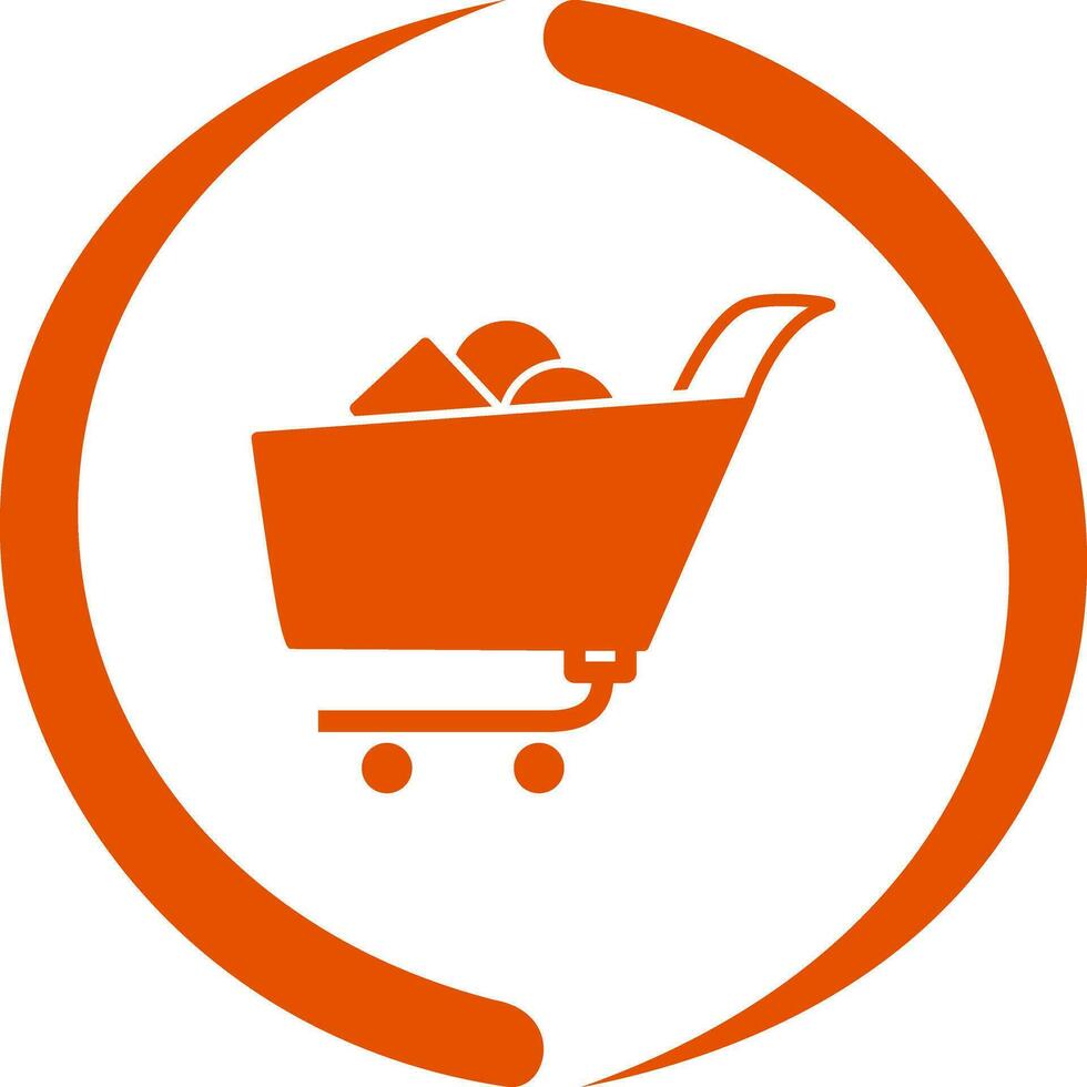 icono de vector de carrito de compras único ii