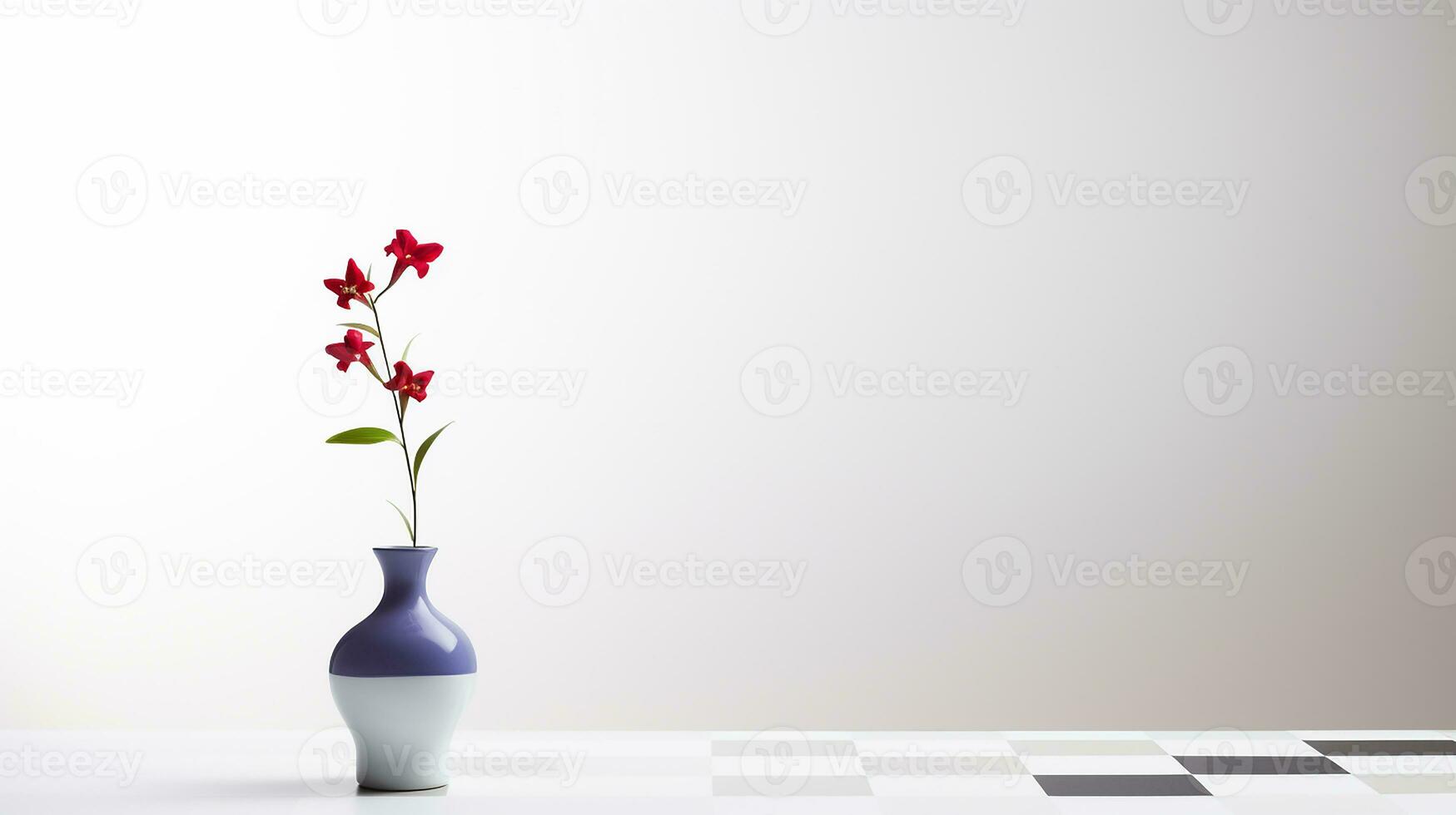 Photo of Harlequin flower in pot isolated on white background. Generative AI