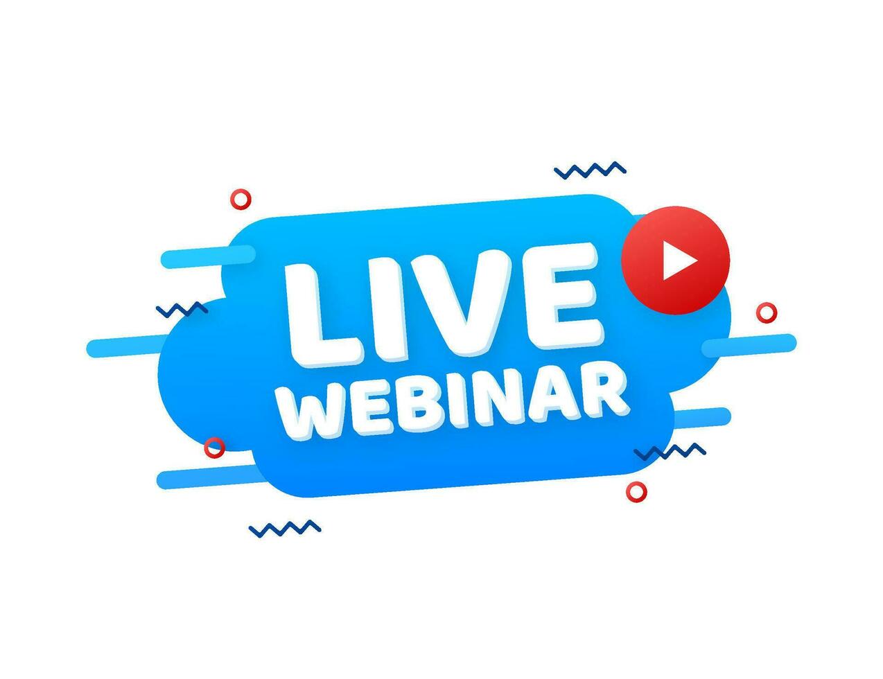 Live Webinar Button, icon, emblem label Vector illustration