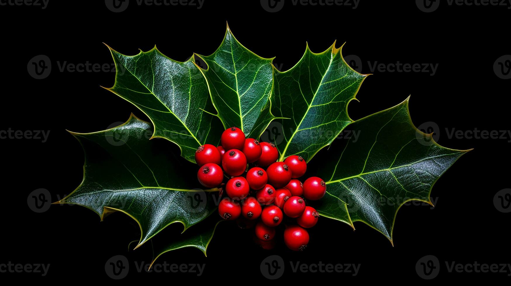 Photo of beautiful Holly flower isolated on white background. Generative AI