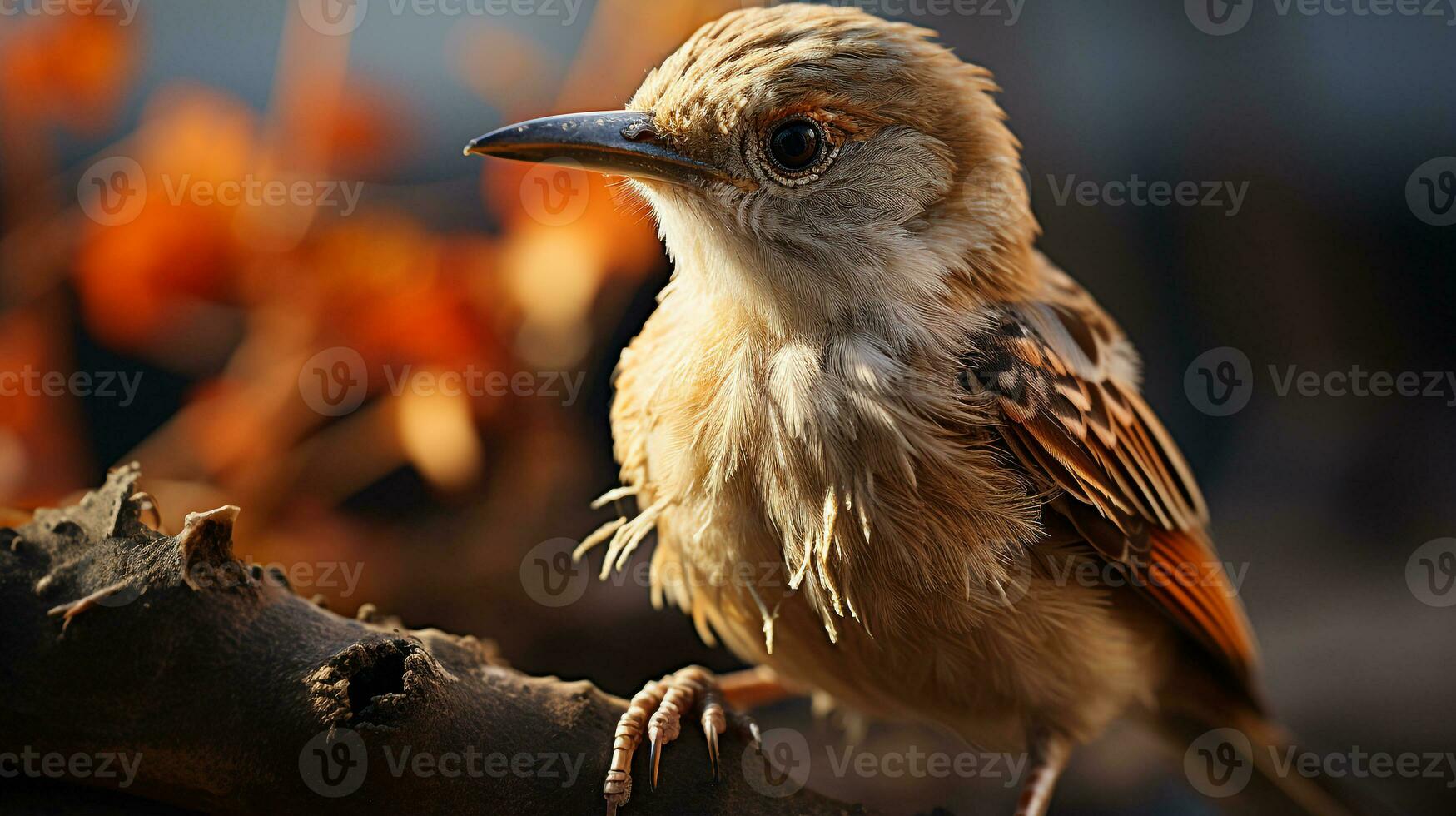 Close-up photo of a Nightingale looking any direction. Generative AI