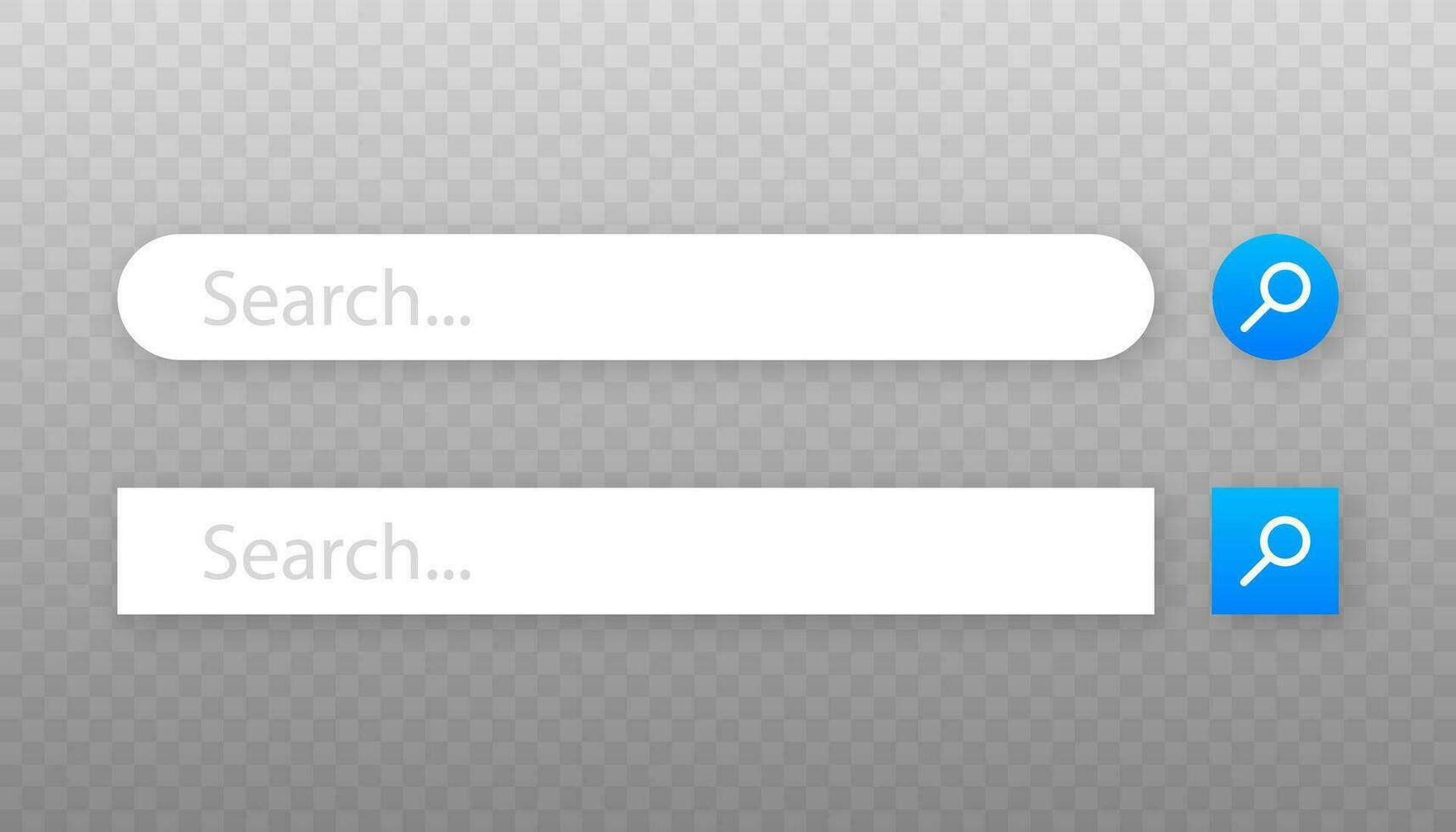 Set Search bar vector element design, set of search boxes ui template isolated on blue background. Vector illustration