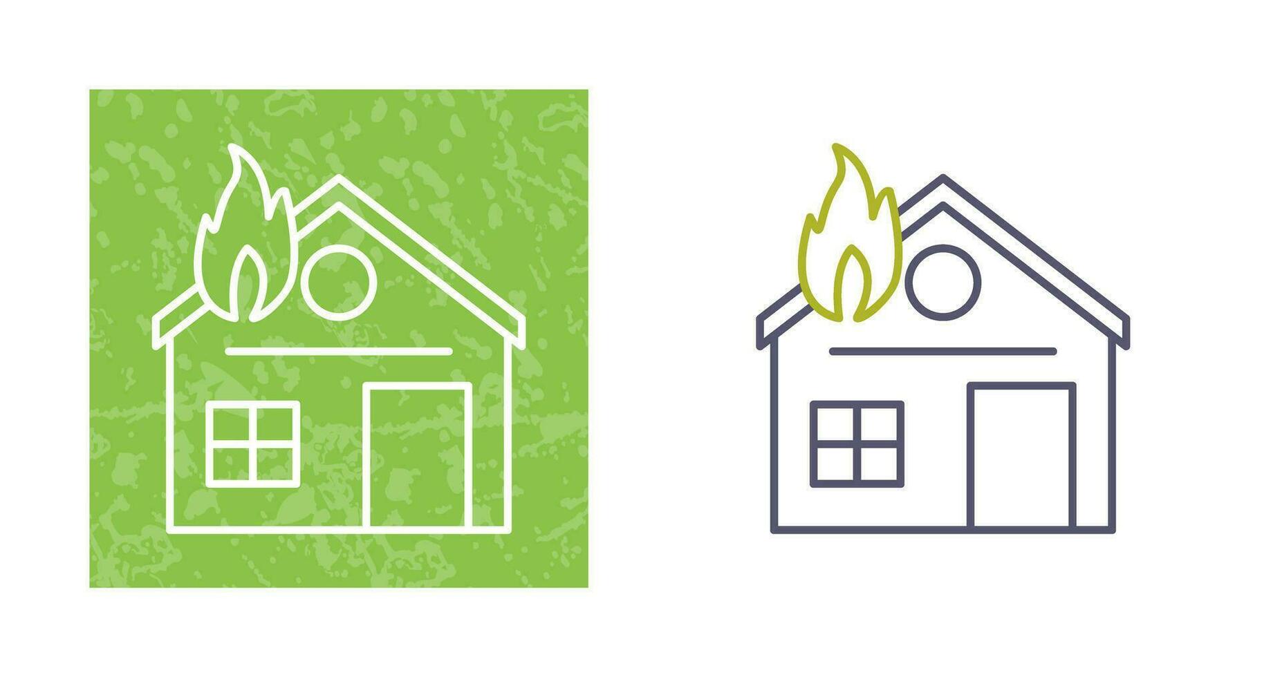 Unique House on Fire Vector Icon