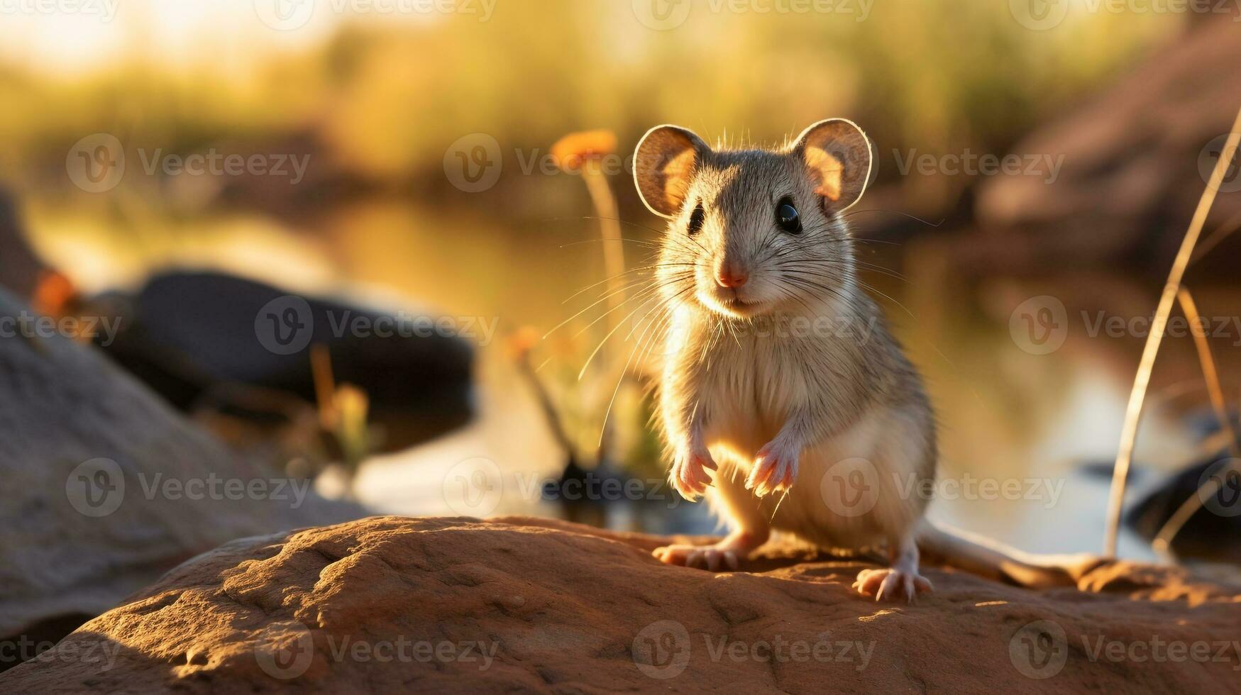 de cerca foto de un canguro rata mirando en su hábitat. generativo ai