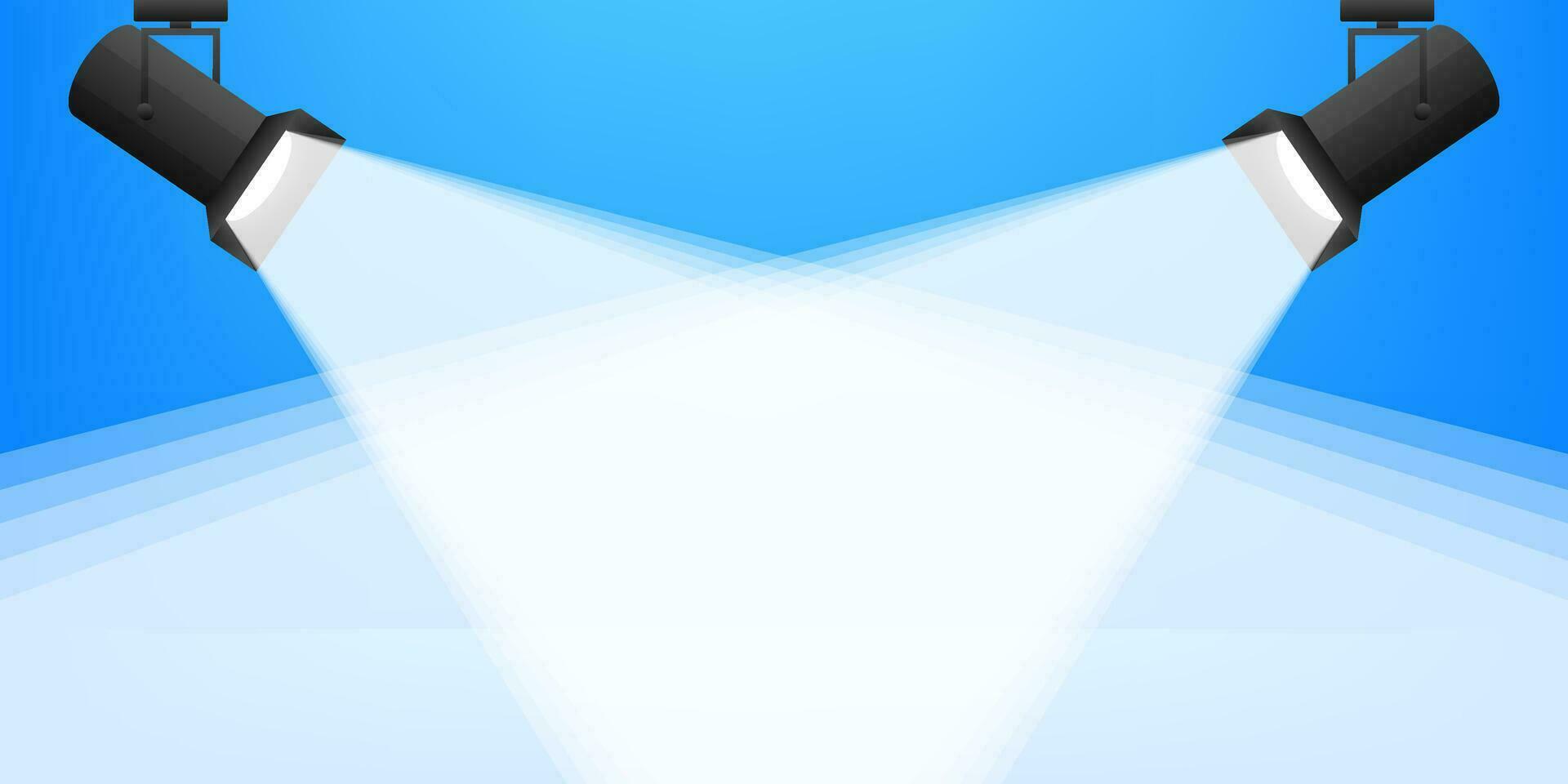 Abstract mockup with blue projecton white background for banner design. Abstract blue light effect background. vector