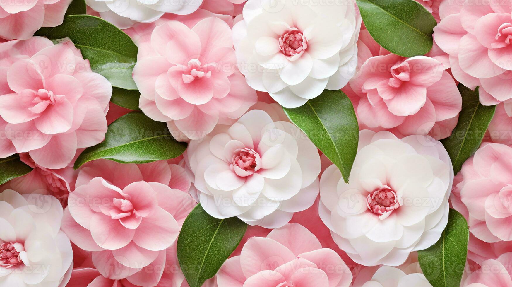 Camellia flower pattern background. Flower background texture. Generative AI photo