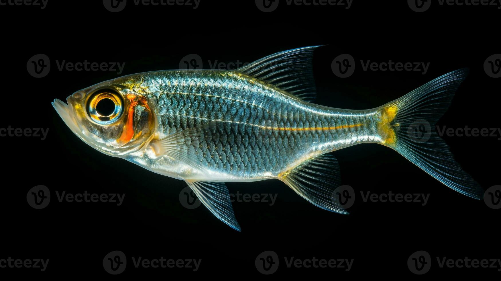 Wildlife photography of Photo of Xray Tetra Fish. Generative AI