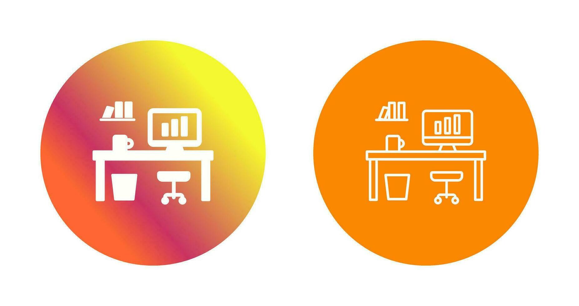 Office Desk Vector Icon