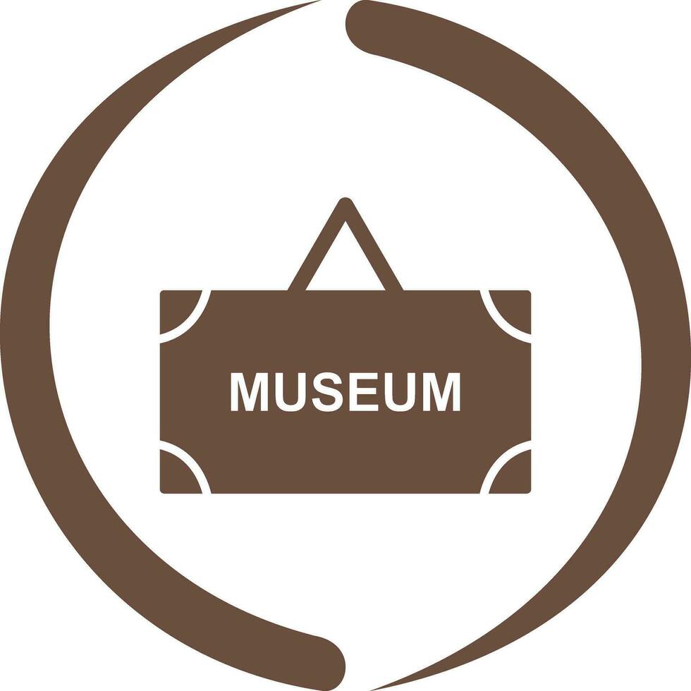 icono de vector de etiqueta de museo