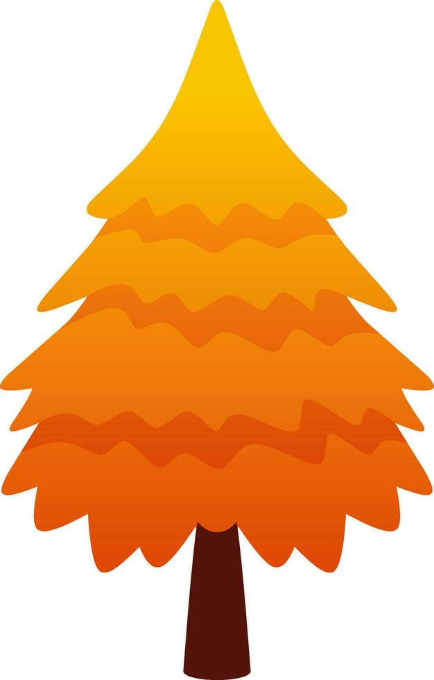 Autumn pine vector icon for fall season event. Pine tree in fall season for mid autumn festival. Fall season pine tree for icon, sign, symbol or decoration. Christmas tree in autumn