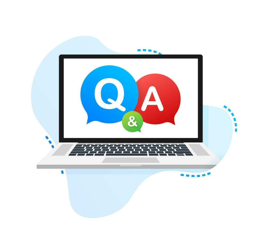 Question and Answer Bubble Chat on white background. Vector stock illustration.