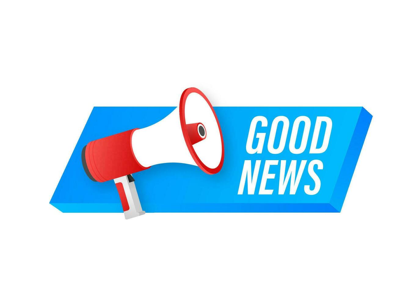 Hand Holding Megaphone with good news. Megaphone banner. Web design. Vector stock illustration