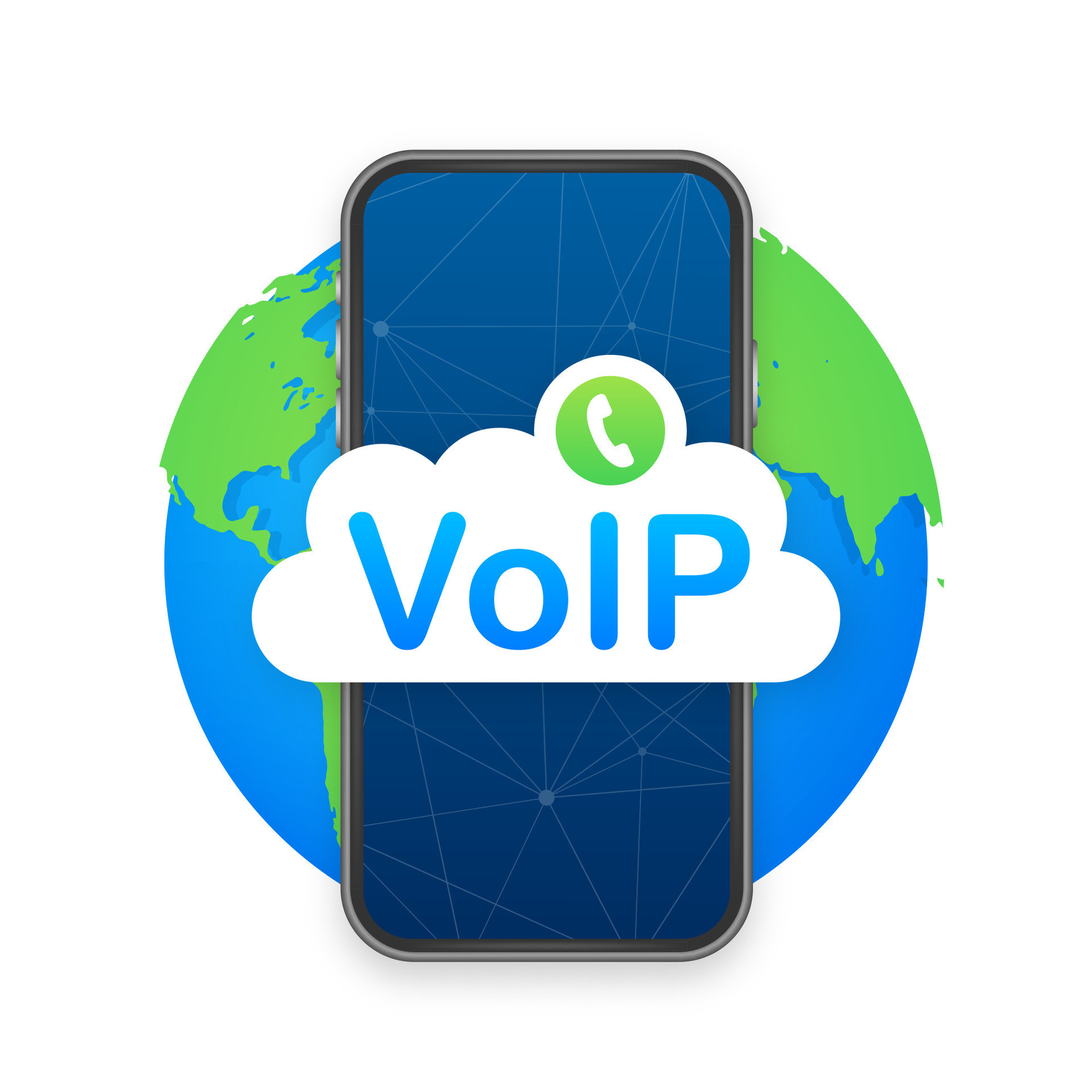 VoIP technology voice over IP. Internet calling banner. Vector