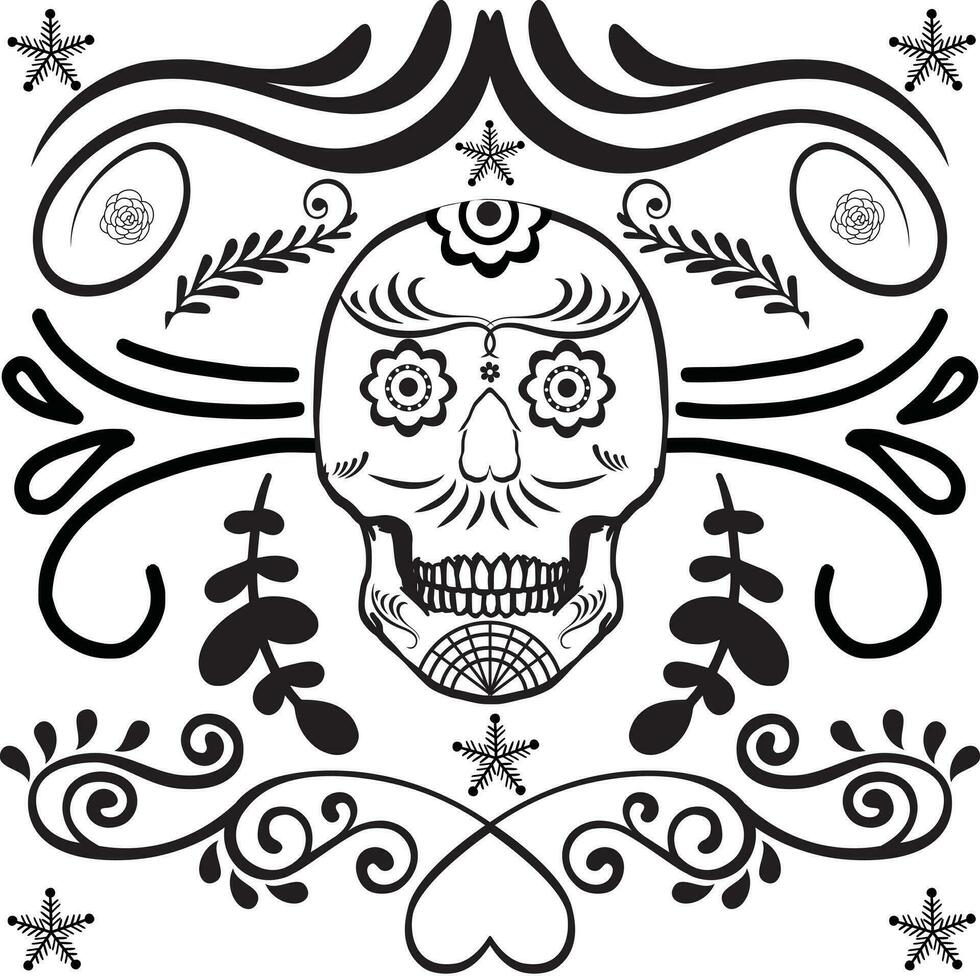 Day of the dead. de los  muertos mexican holiday design elements for poster, greeting card, banner. Vector illustration.rint