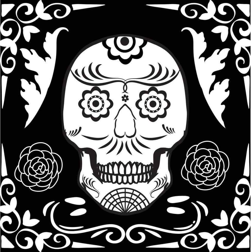 Day of the dead. de los  muertos mexican holiday design elements for poster, greeting card, banner. Vector illustration.rint