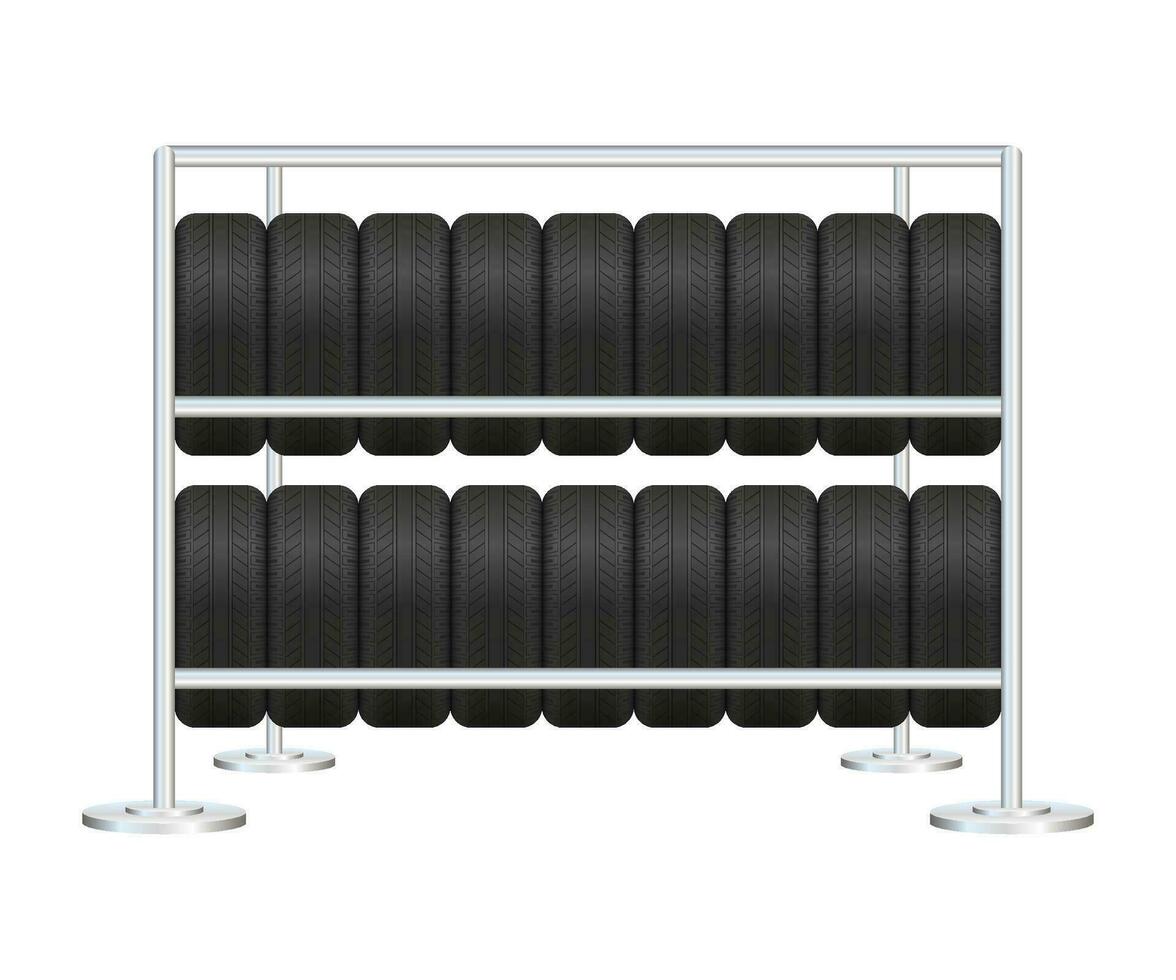 Car tire isolated on white background. Vector illustration.