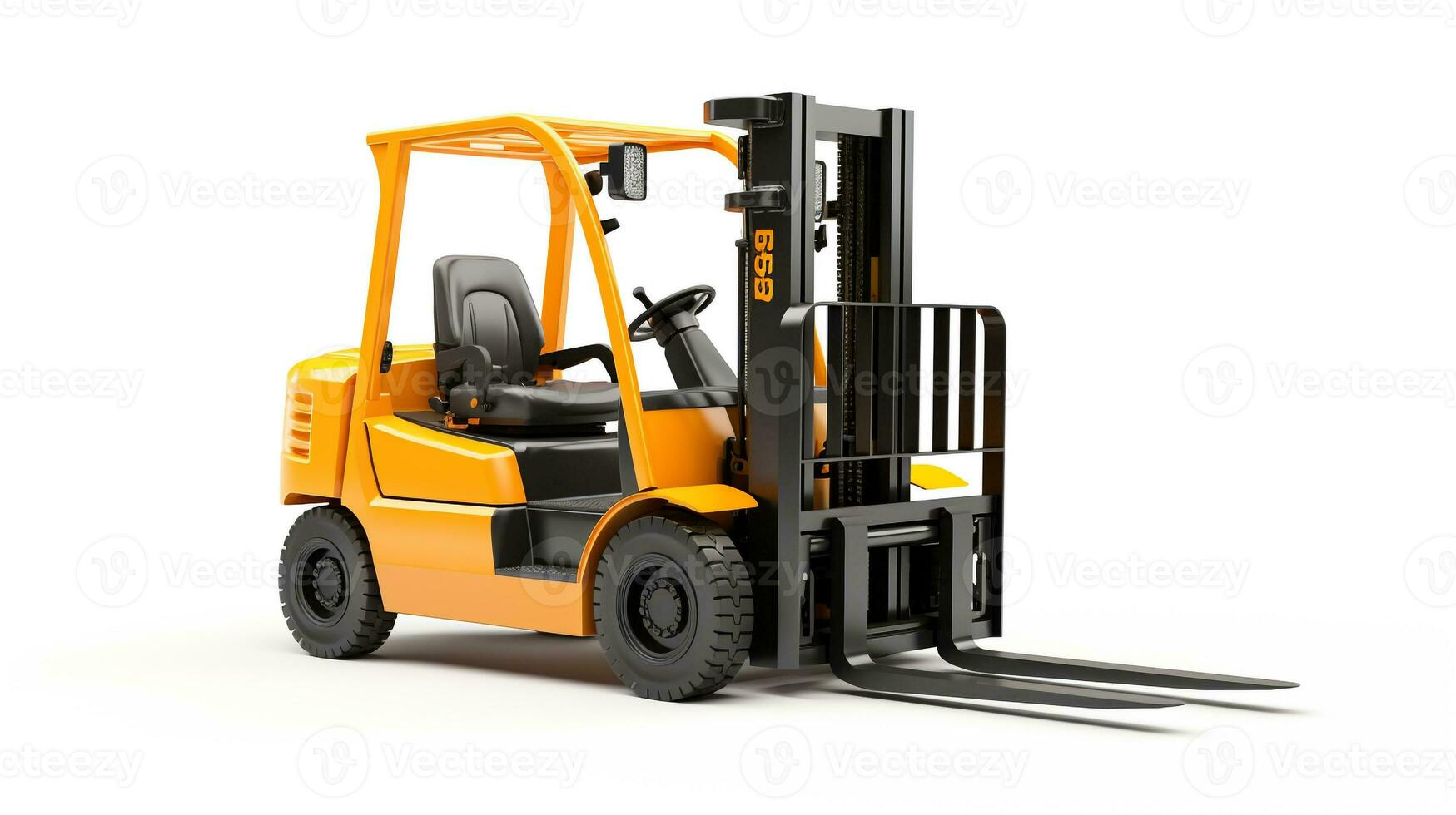 Displaying a 3D miniature Forklift. Generative AI photo