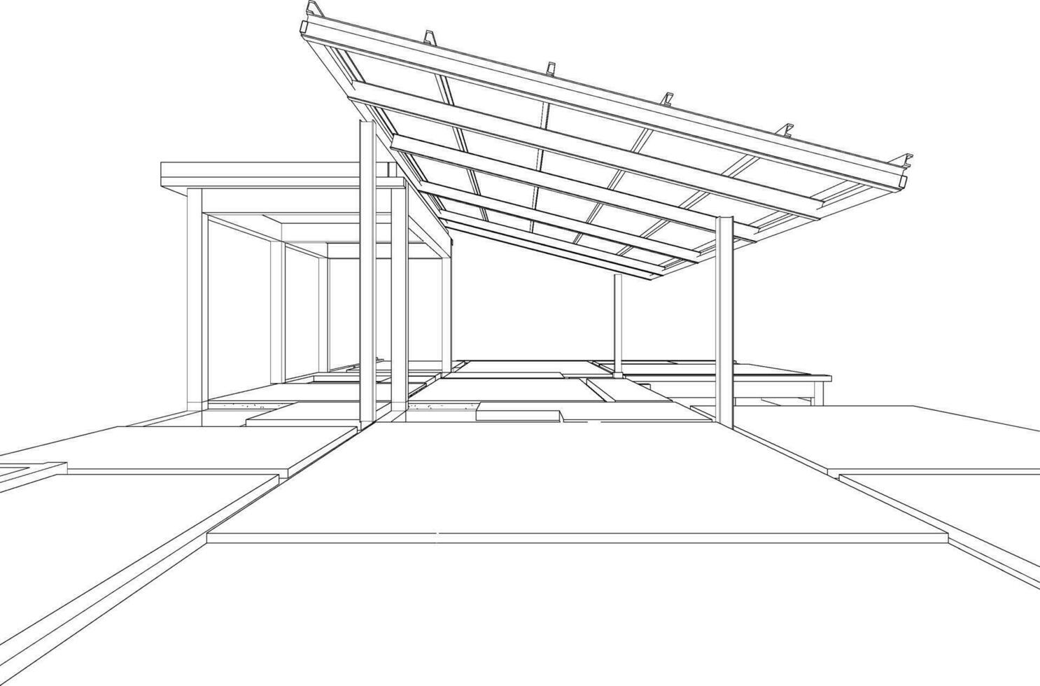 3D illustration of building structure vector