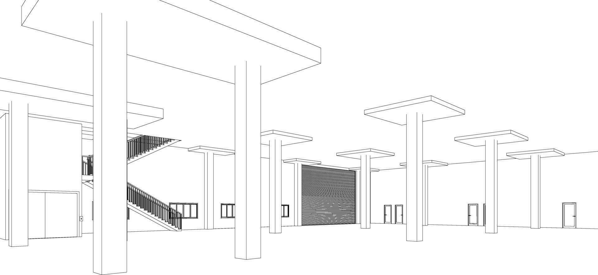 3d ilustración de edificio estructura vector