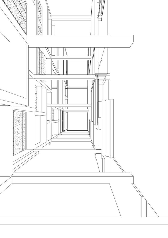 3d ilustración de edificio estructura vector