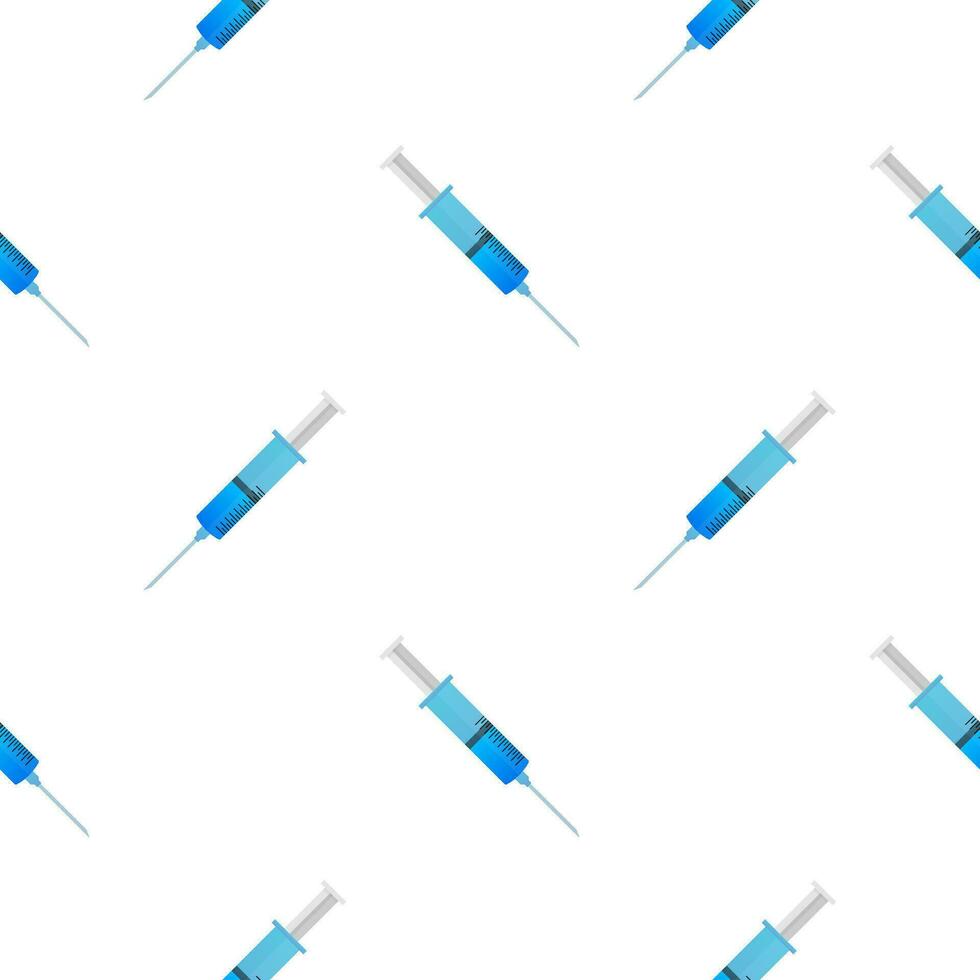 Medical syringe pattern. The injection syringe. Vector stock illustration