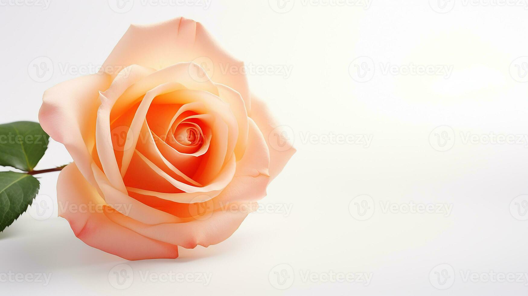 Photo of beautiful Rose flower isolated on white background. Generative AI