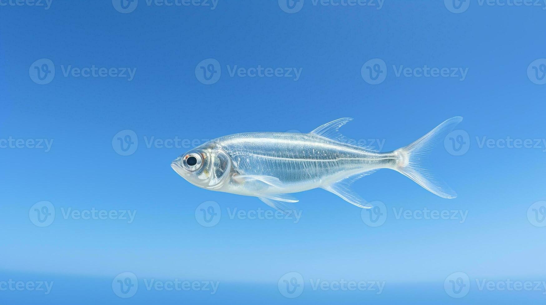 Photo of a X-ray Tetra under Blue Sky. Generative AI