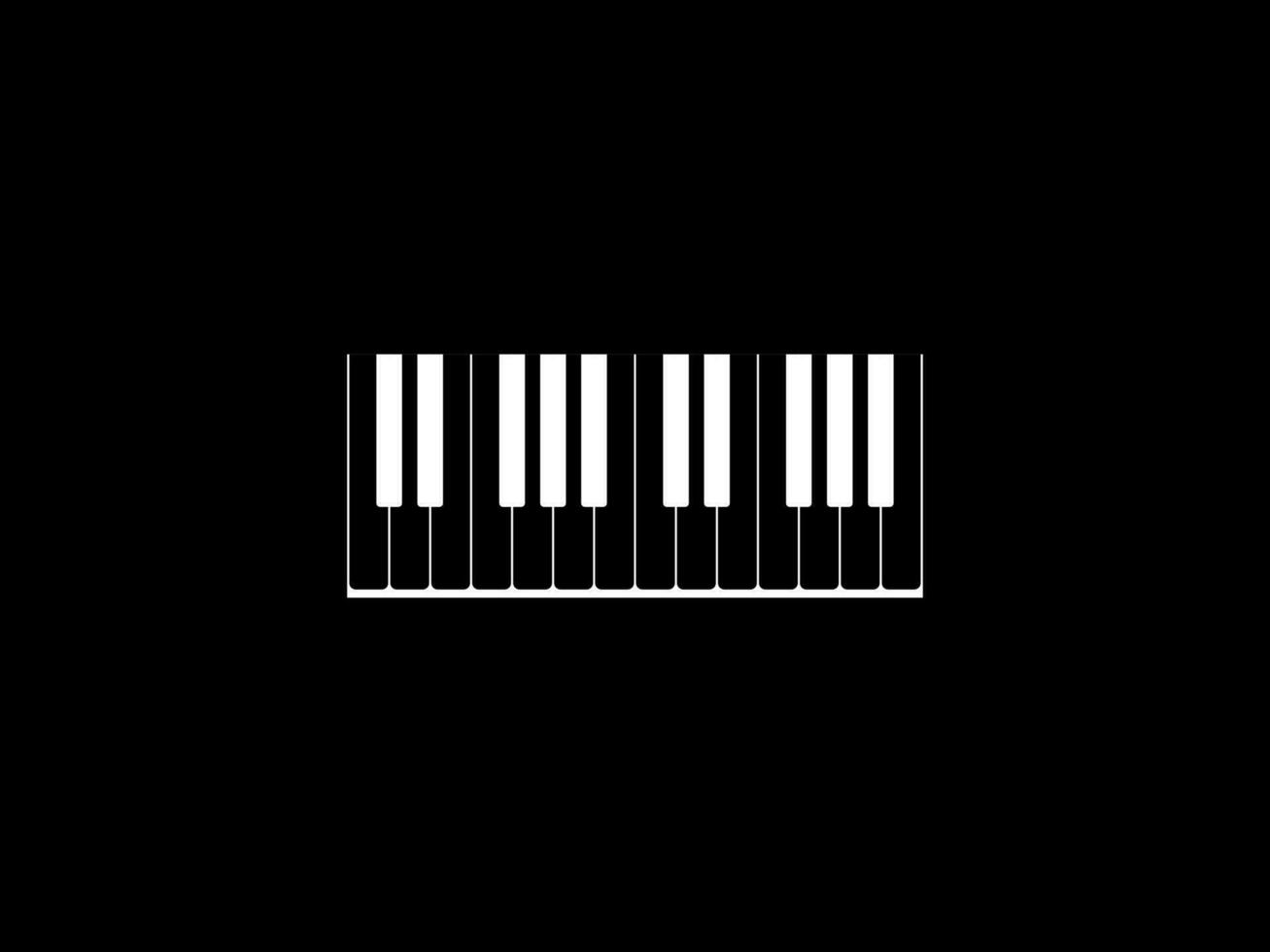 Piano Keyboard Silhouette, can use for Art Illustration, Logo Gram, Pictogram, Website, or Graphic Design Element. Vector Illustration