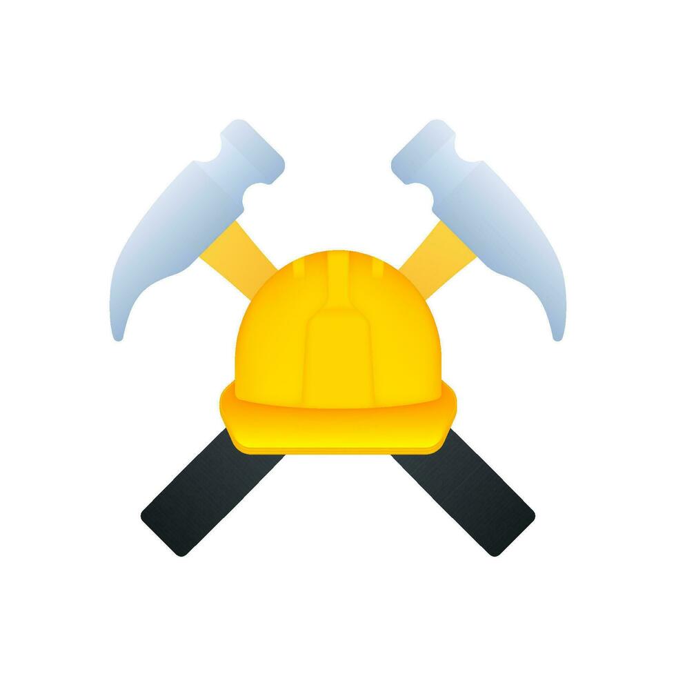 Under construction label. Border stripe web. Vector illustration