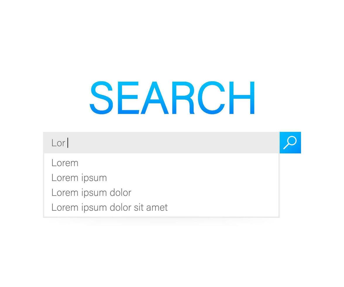 Search bar vector element design. Set of search bar boxes. UI interface template. Vector stock illustration