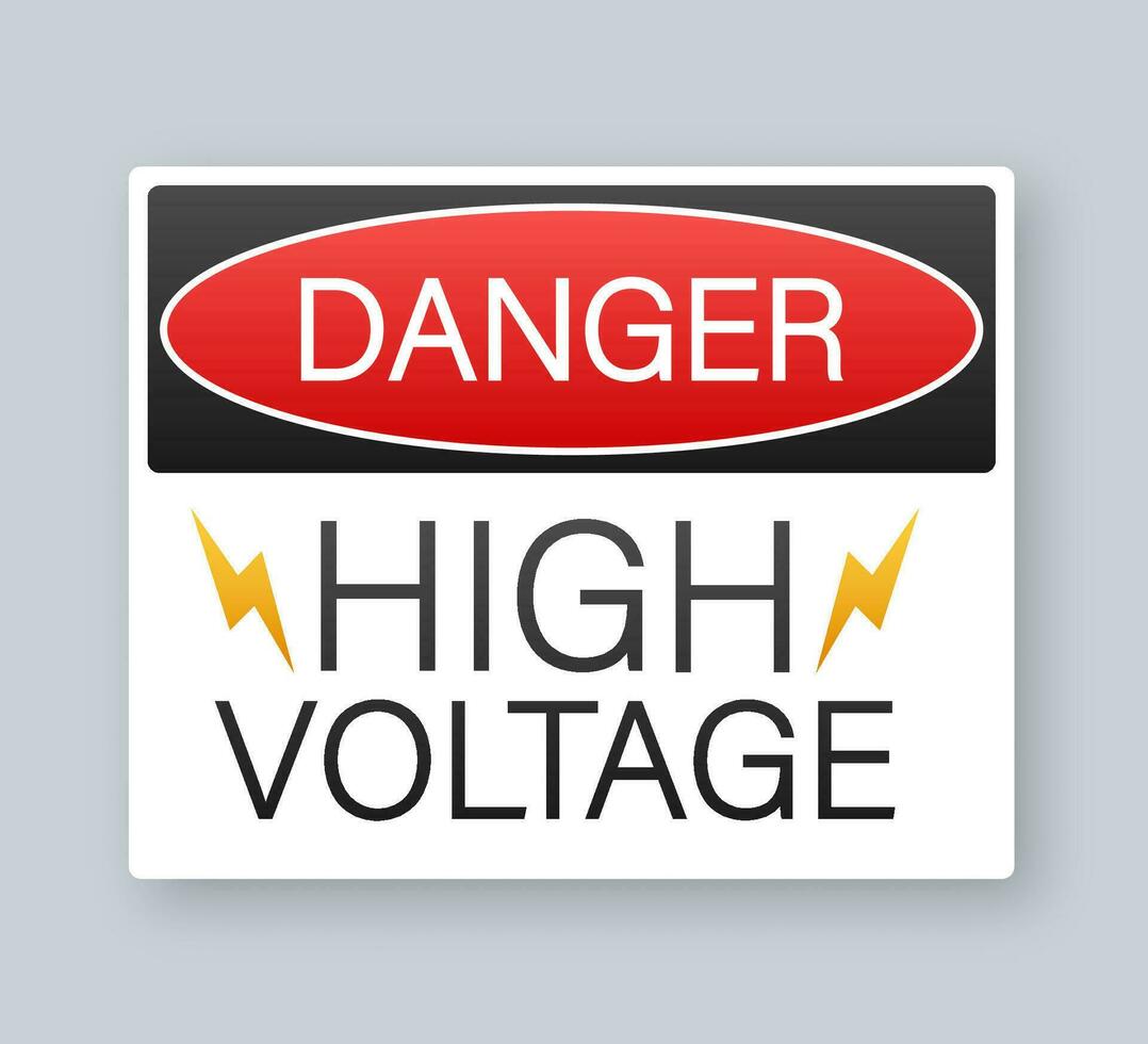 Danger high voltage sign. Danger sign board. Vector stock illustration