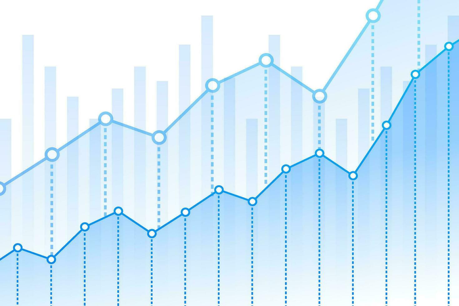 Profit money or budget. Cash and rising graph arrow up, concept of business success. Capital earnings, benefit. Vector stock illustration