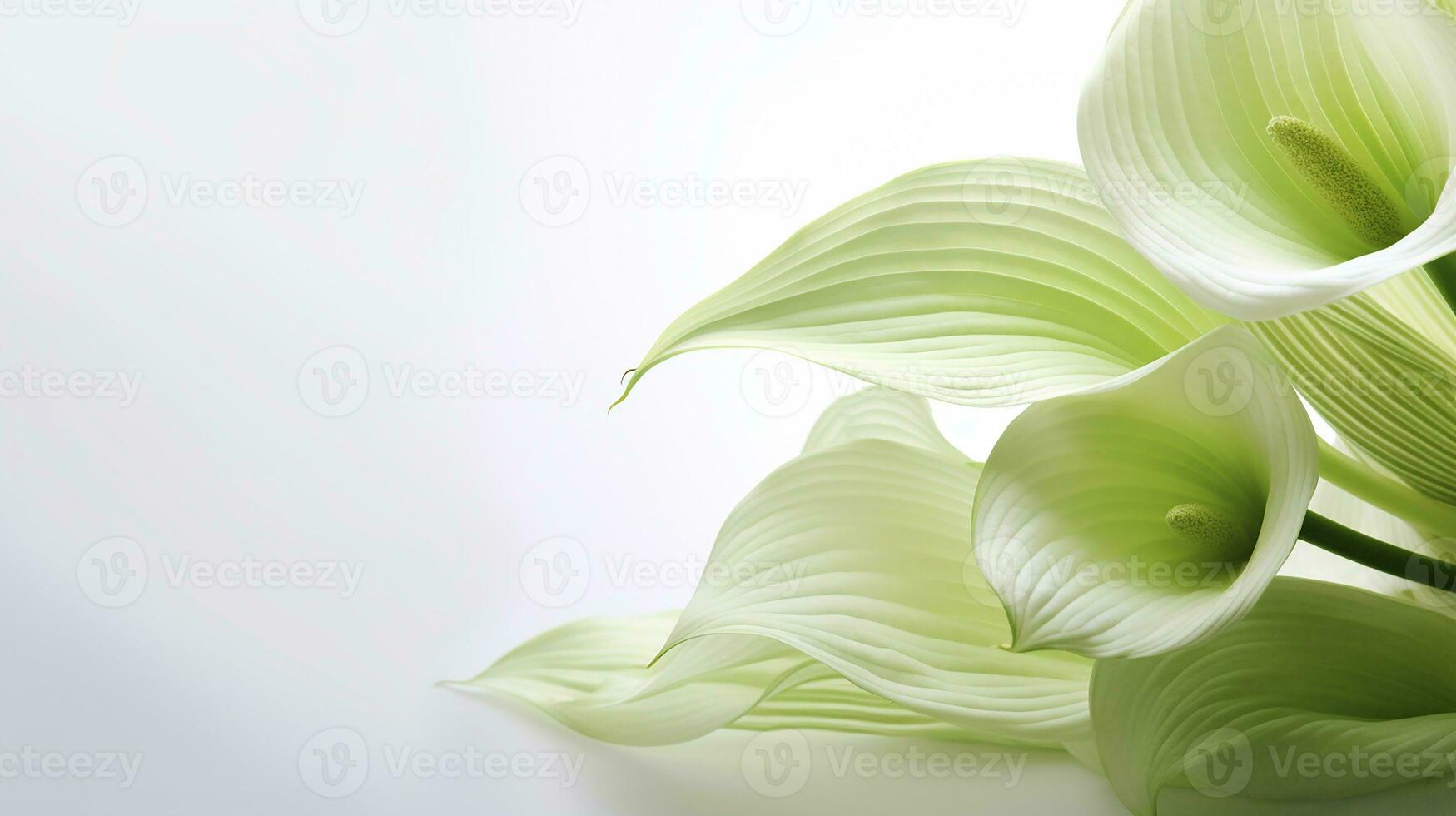 Photo of beautiful Hosta flower isolated on white background. Generative AI