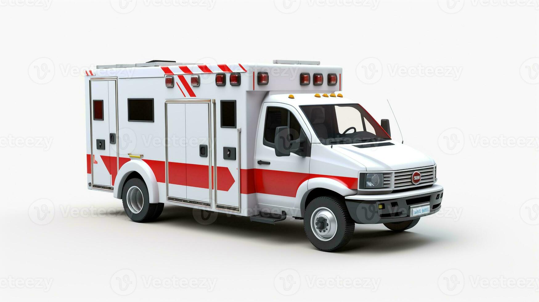 Displaying a 3D miniature Ambulance. Generative AI photo