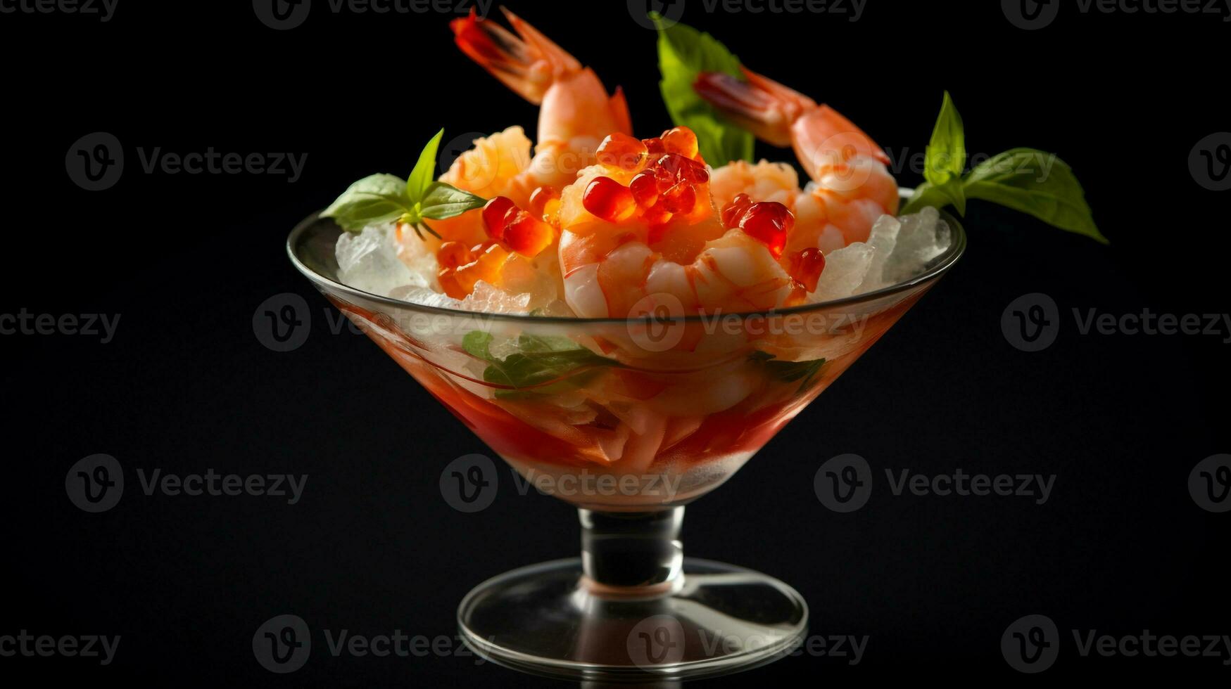 Photo of Prawn Cocktail as a dish in a high-end restaurant. Generative AI