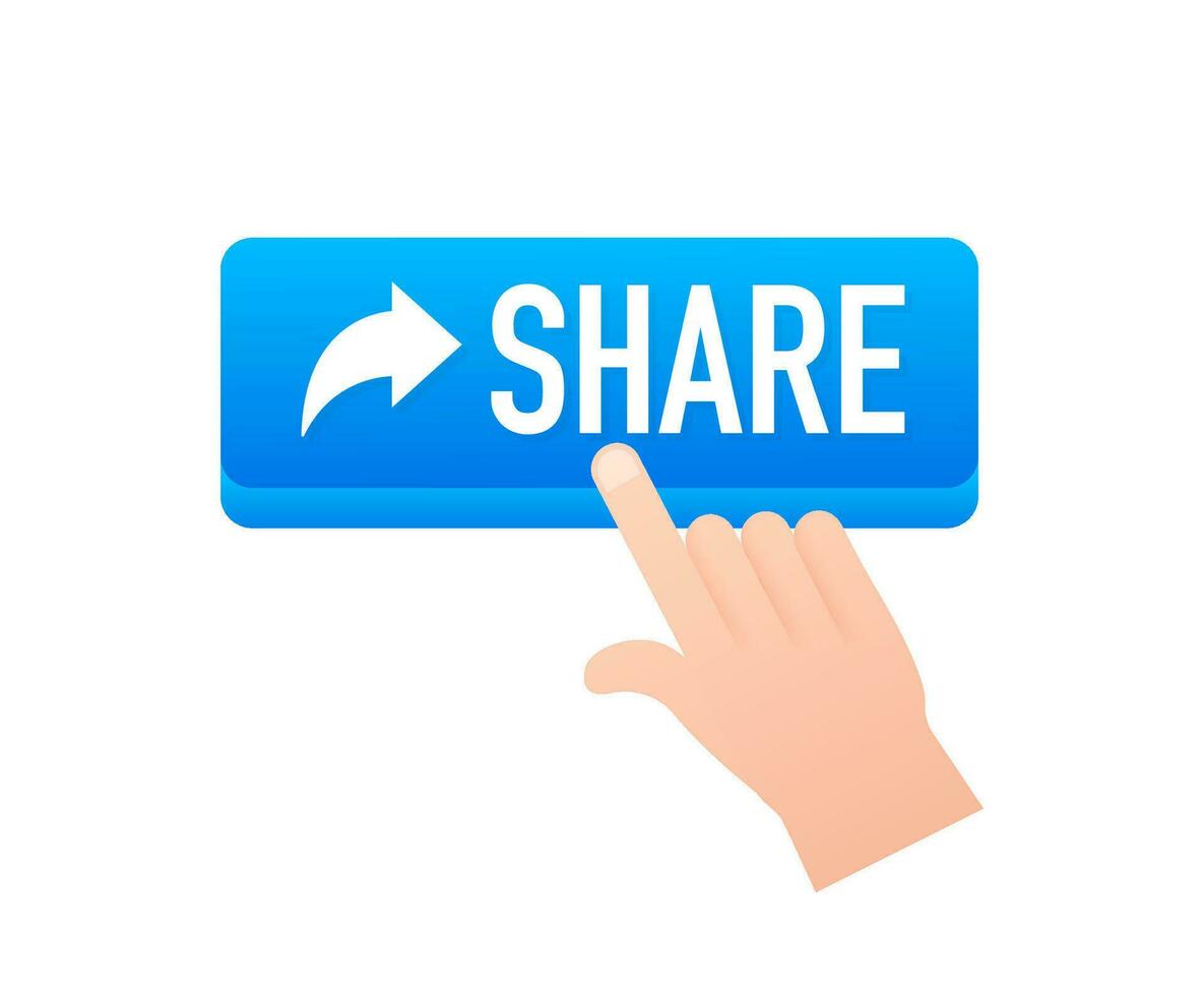 Share button, great design for any purposes. White background. Cartoon vector illustration. Arrow vector icon.