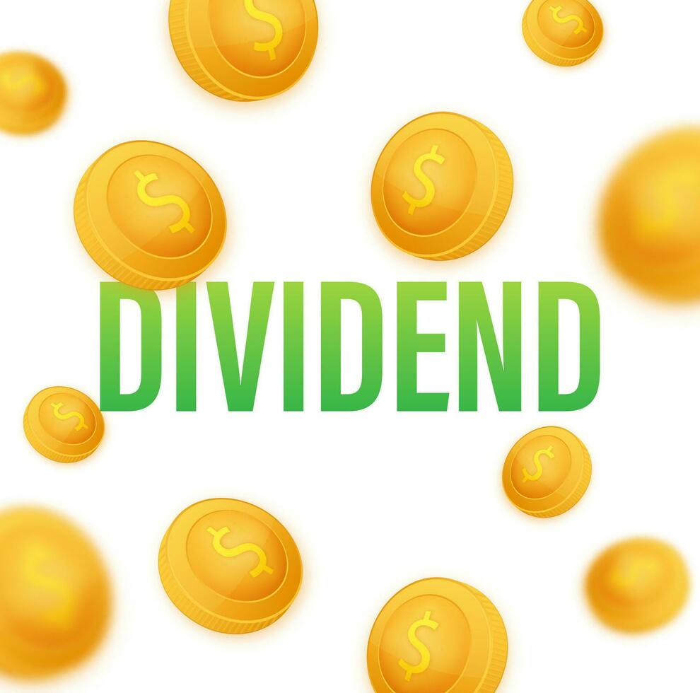 Dividend stocks. Business financial investment. Public company payback profit. Vector stock illustration