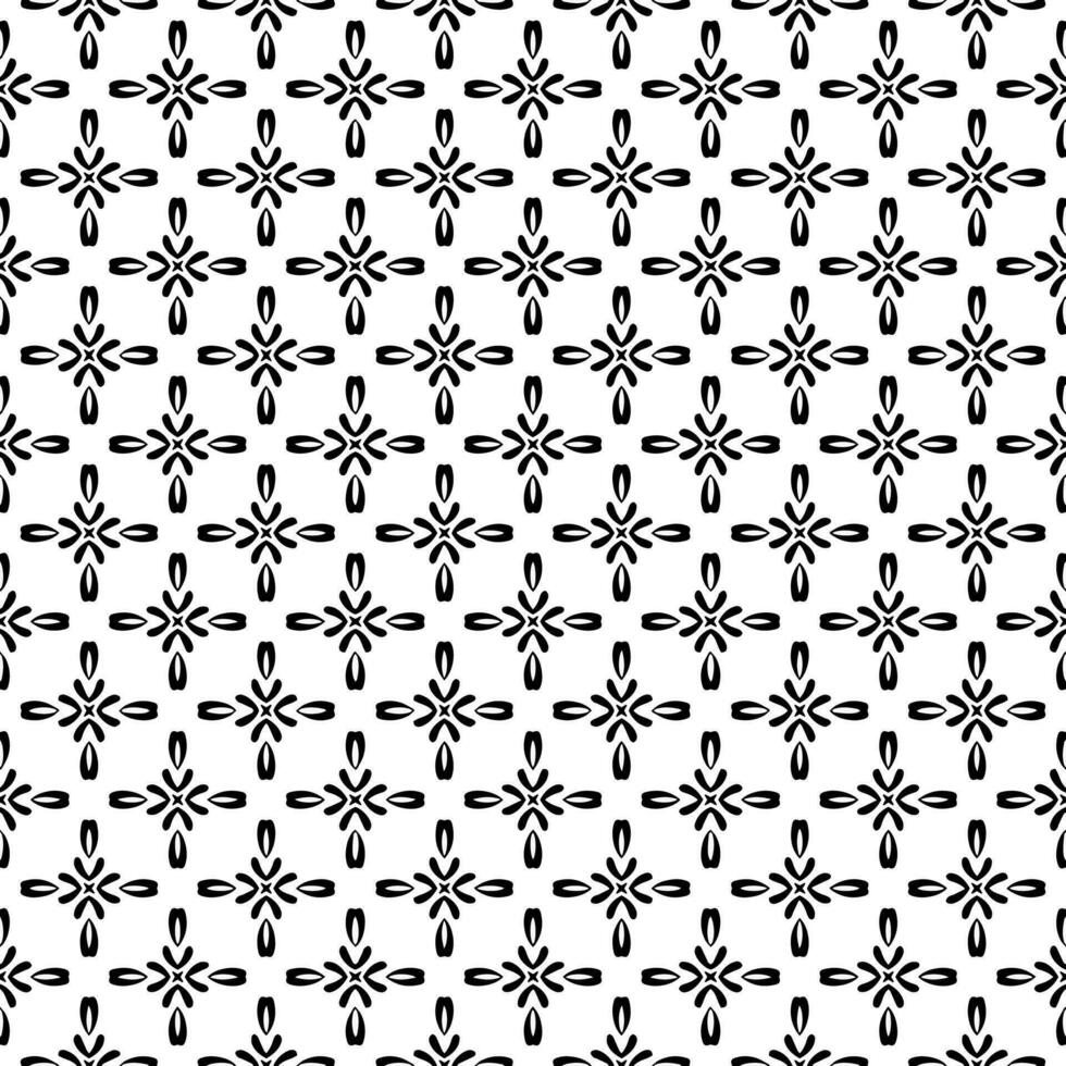 Black and white seamless pattern texture. Greyscale ornamental graphic design. Mosaic ornaments. Pattern template. vector