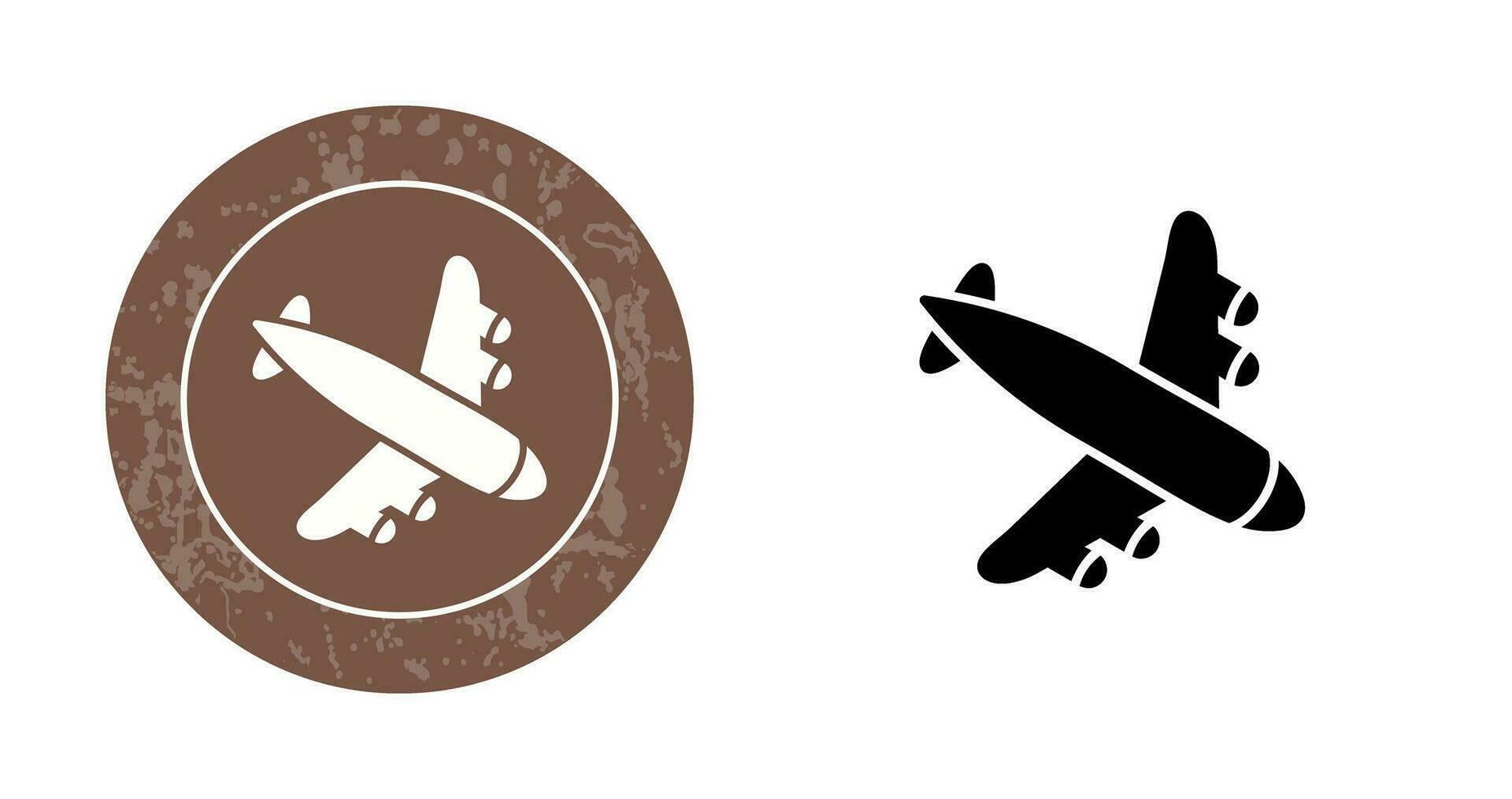 icono de vector de avión de aterrizaje