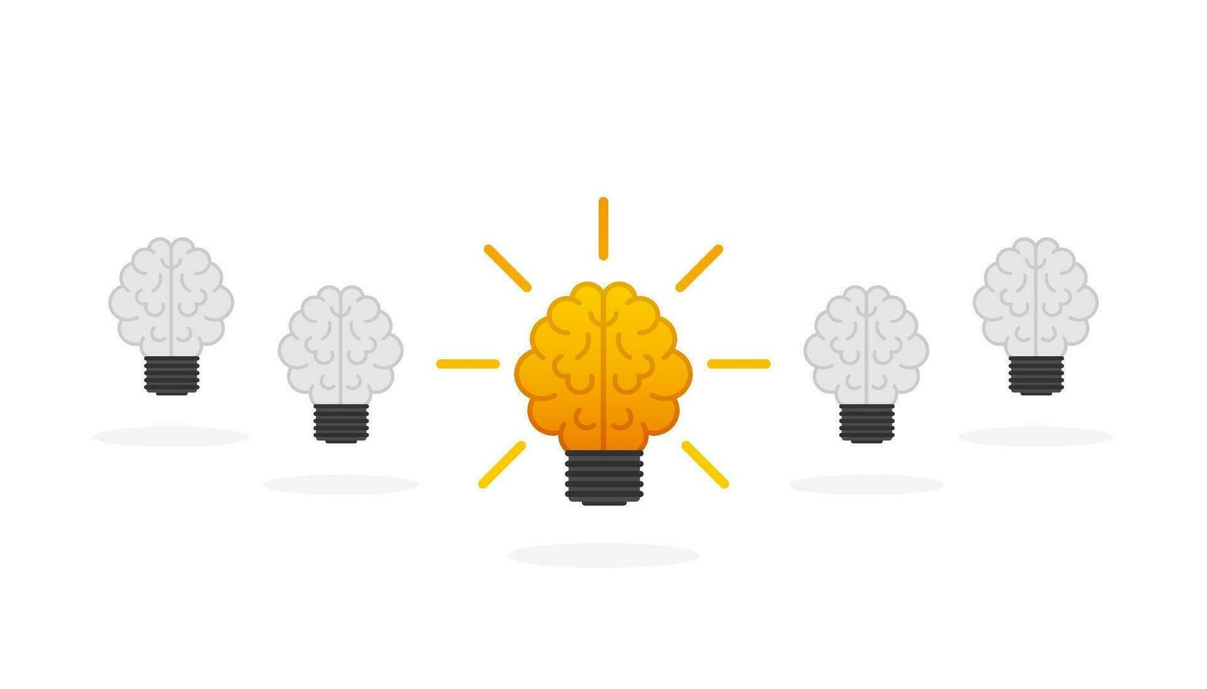 Flat idea for concept design. Lightbulb icon. Idea, solution, business, strategy concept. Vector stock illustration.