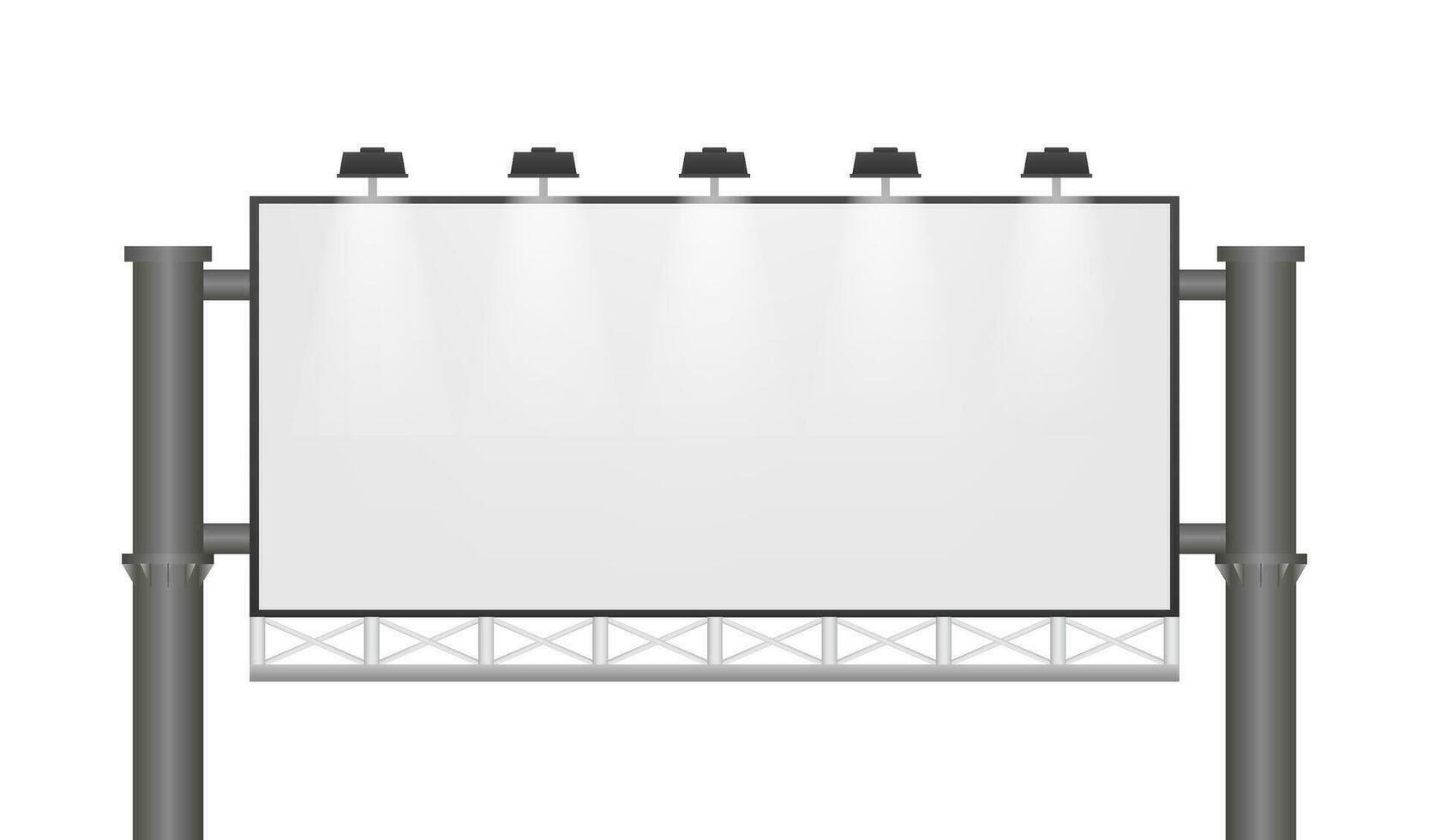 Billboard on light background. Empty white vector horizontal poster template. Template for marketing design. Vector stock illustration