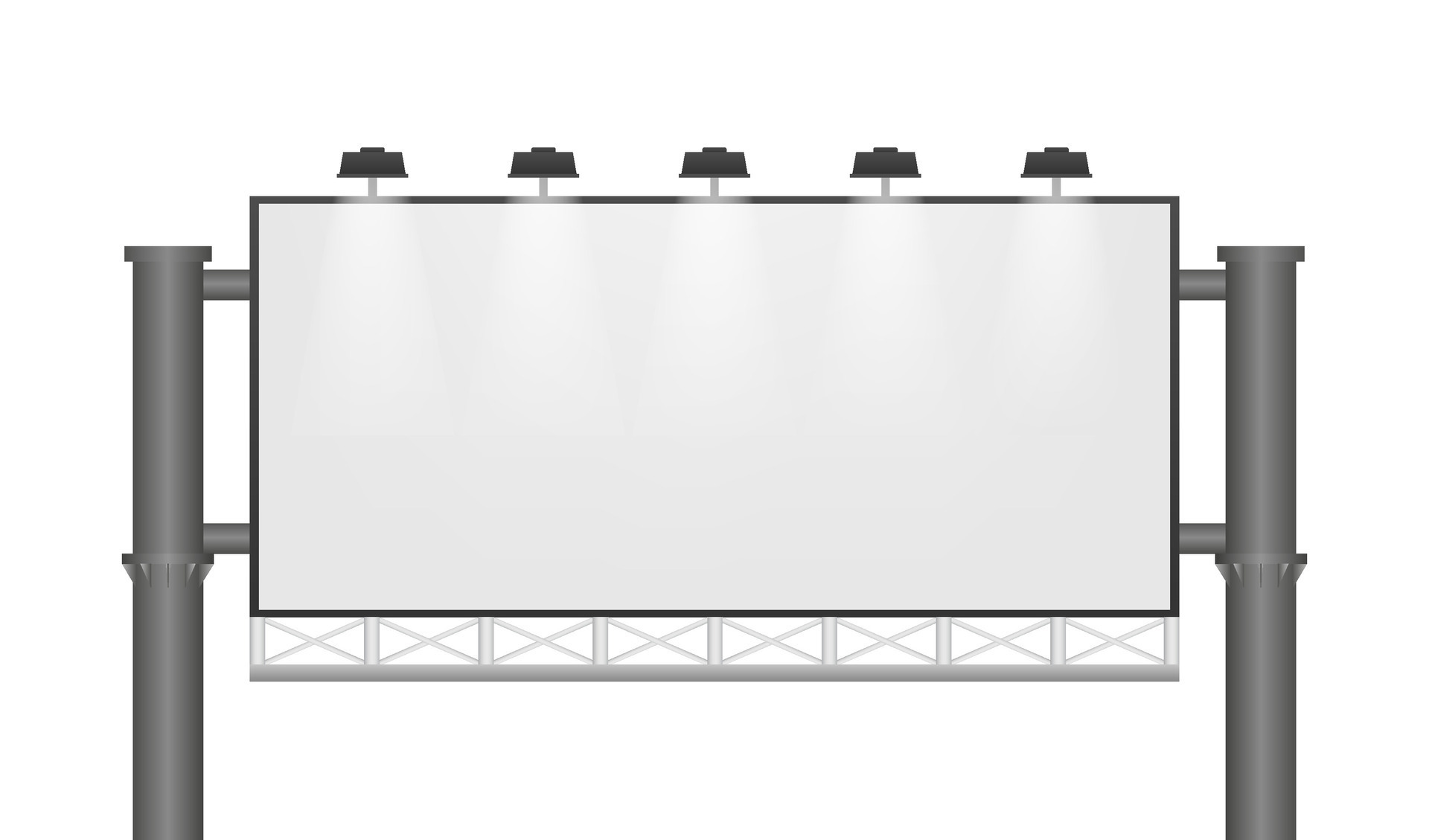 Billboard on light background Empty white vector horizontal poster