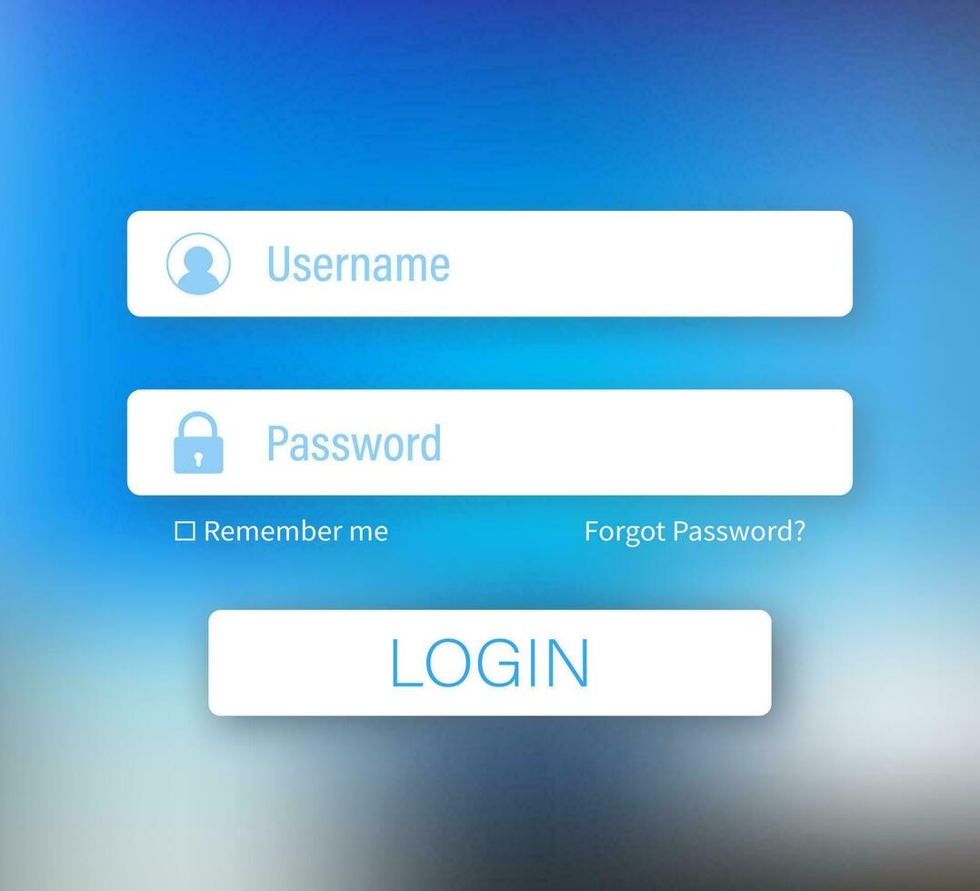 Login form page. Website ui vector elements. Vector stock illustration.