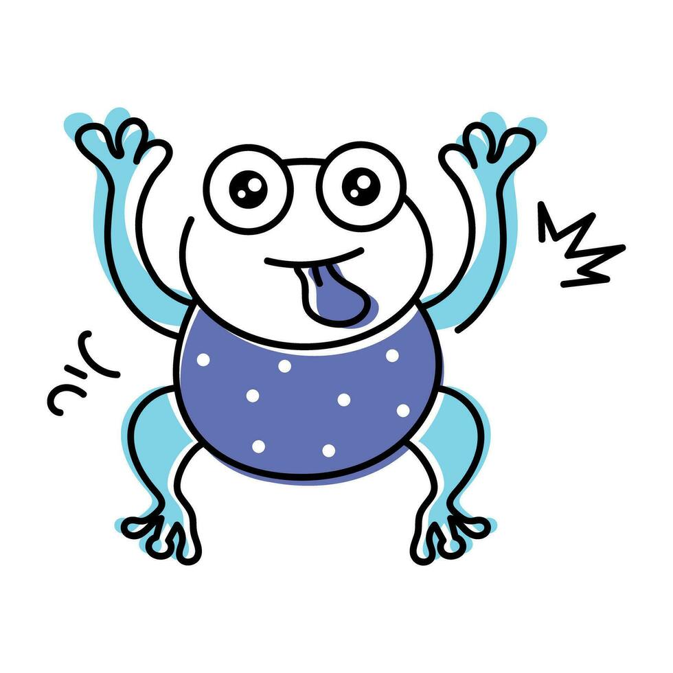 Doodle style icon of a cute frog vector