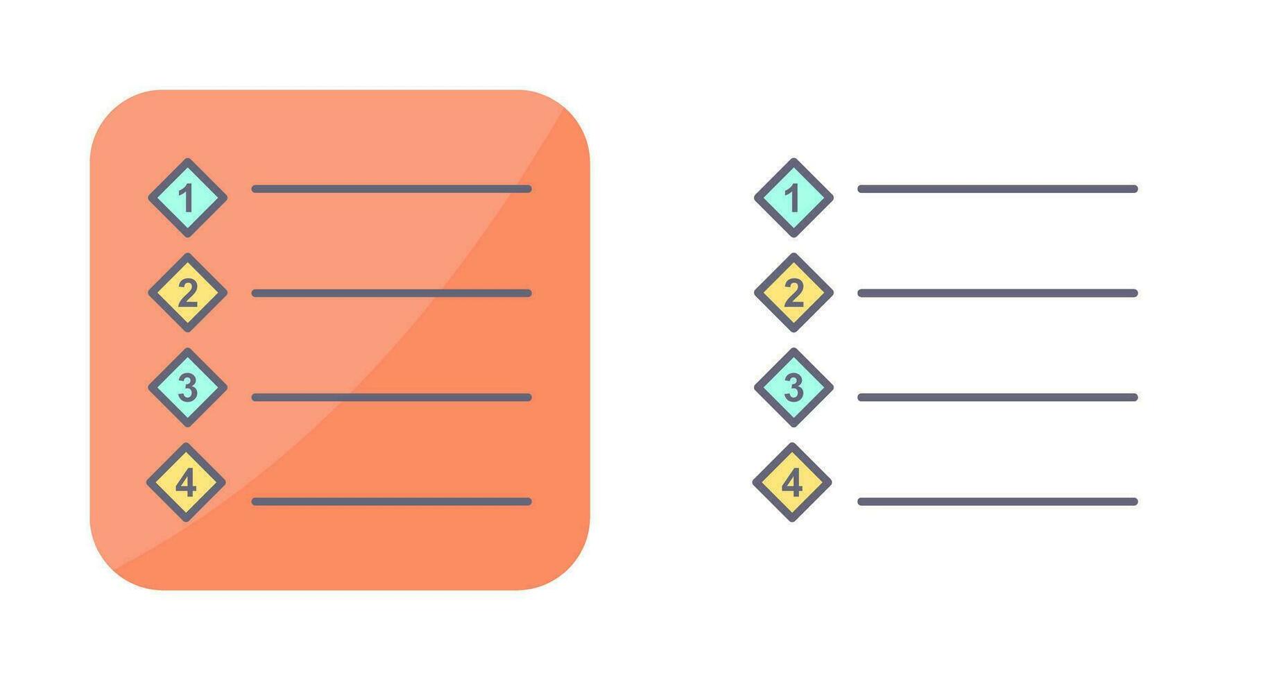 Unique Numbered list Vector Icon
