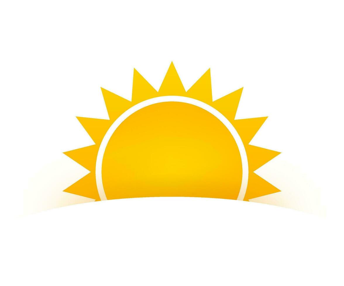 Realistic sun icon for weather design on white background vector