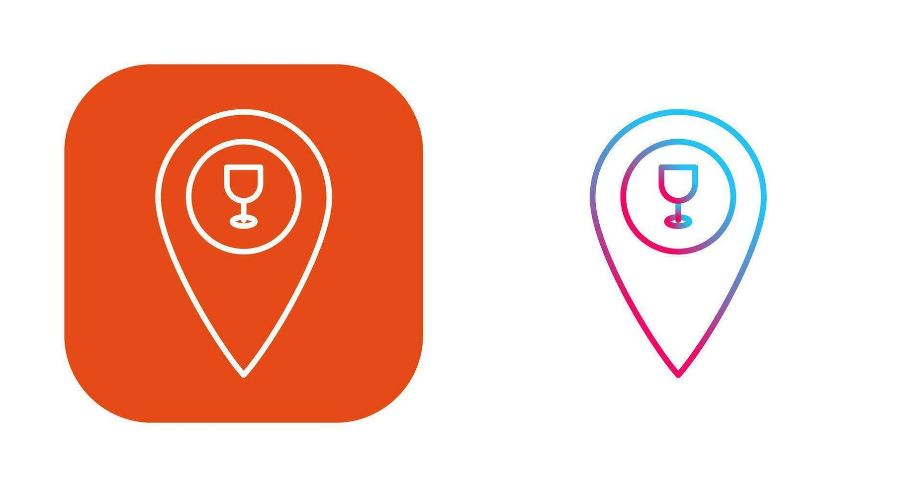 Unique Bar Location Vector Icon