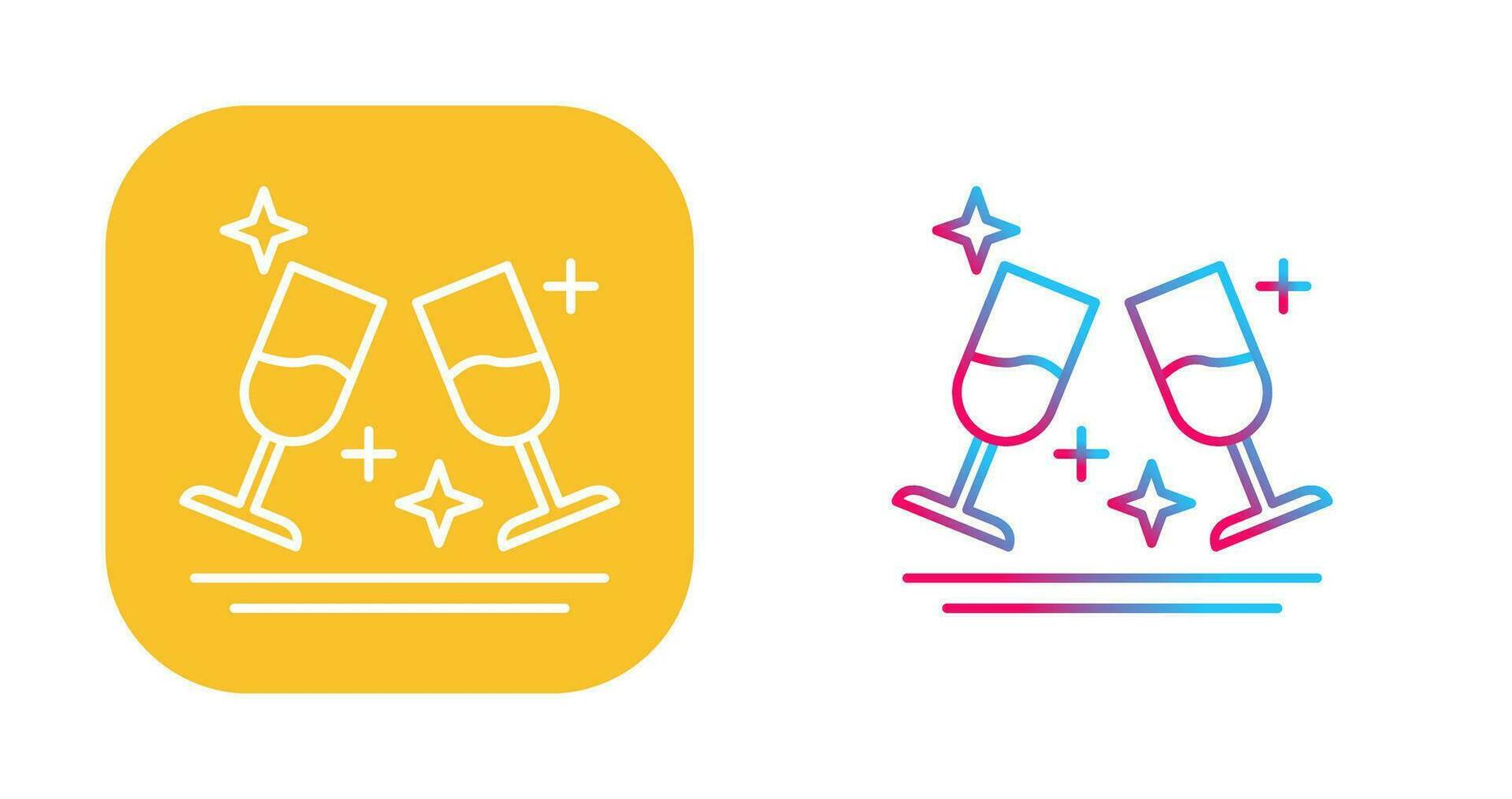 Two Glasses Romantic Vector Icon